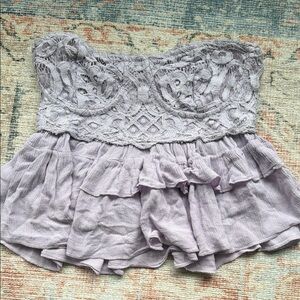 Lavender Lace Strapless Top